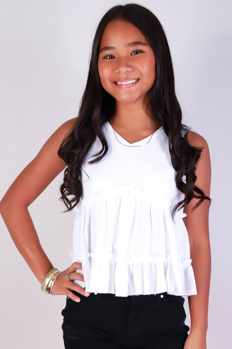 Jeans Warehouse Hawaii - S/L SOLID TOPS 2-16 - ALWAYS SWEET TOP | KIDS SIZE 7-16 | By HYMAN FAMILY INC