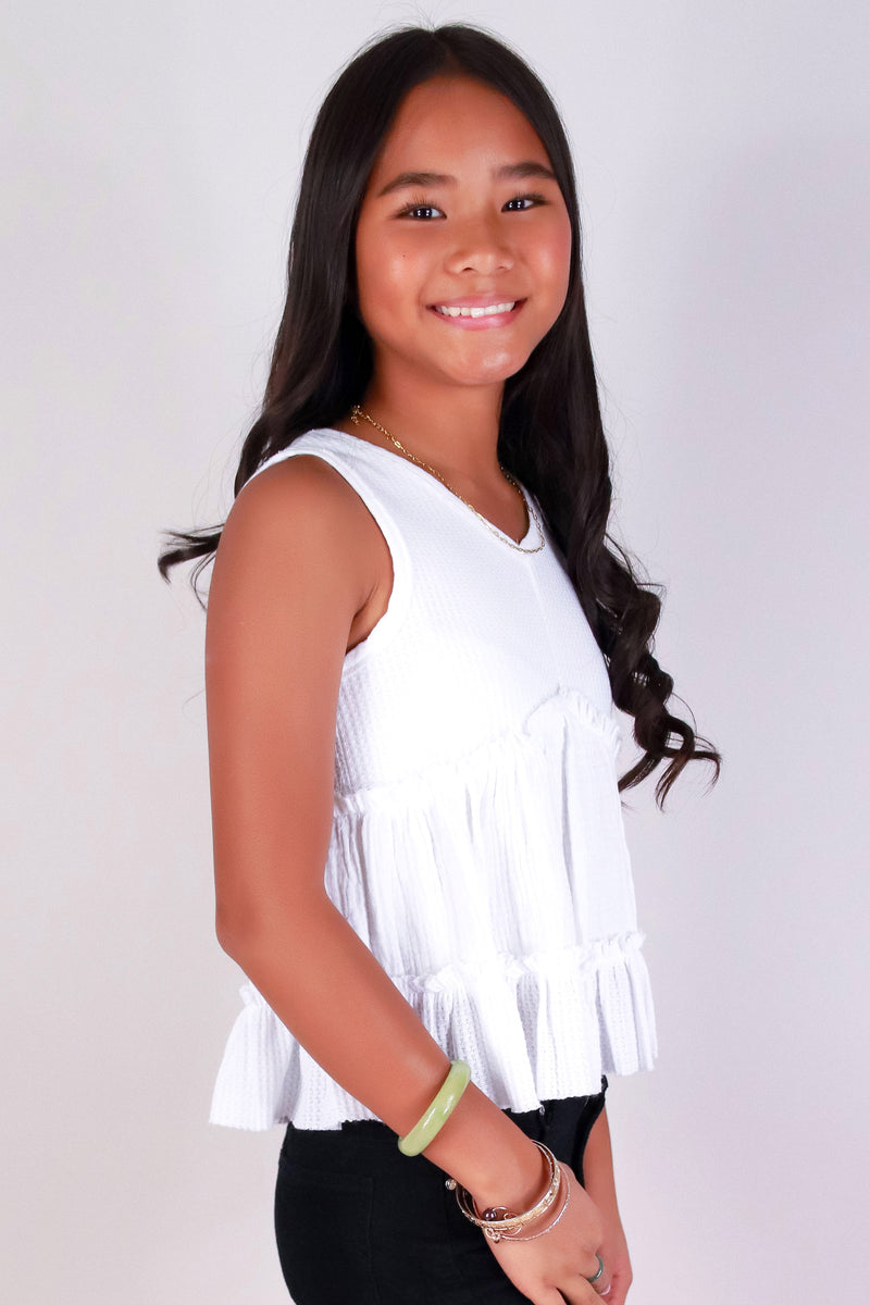 Jeans Warehouse Hawaii - S/L SOLID TOPS 2-16 - ALWAYS SWEET TOP | KIDS SIZE 7-16 | By HYMAN FAMILY INC
