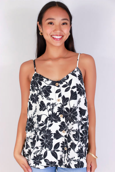 Jeans Warehouse Hawaii - TANK PRINT WOVEN CASUAL TOPS - WILDFLOWER TOP | By PAPERMOON/ B_ENVIED