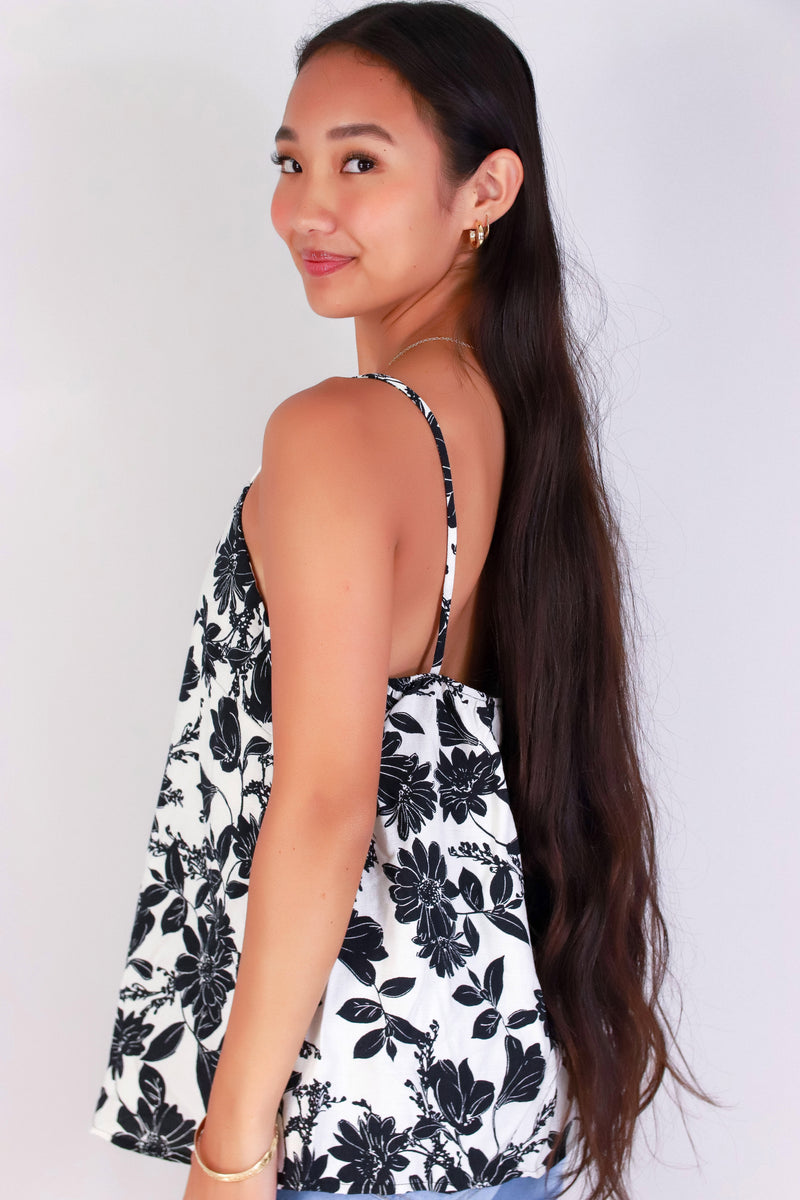 Jeans Warehouse Hawaii - TANK PRINT WOVEN CASUAL TOPS - WILDFLOWER TOP | By PAPERMOON/ B_ENVIED