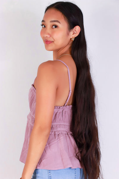 Jeans Warehouse Hawaii - TANK SOLID WOVEN CASUAL TOPS - BABE TIE TOP | By PAPERMOON/ B_ENVIED