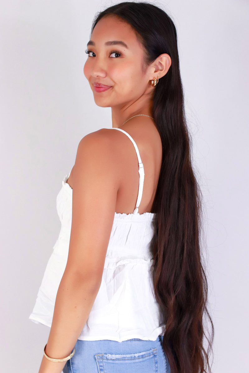 Jeans Warehouse Hawaii - TANK SOLID WOVEN CASUAL TOPS - BABE TIE TOP | By PAPERMOON/ B_ENVIED