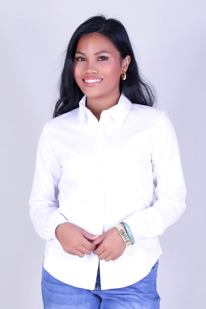 MODERN PRESS BUTTON-DOWN TOP