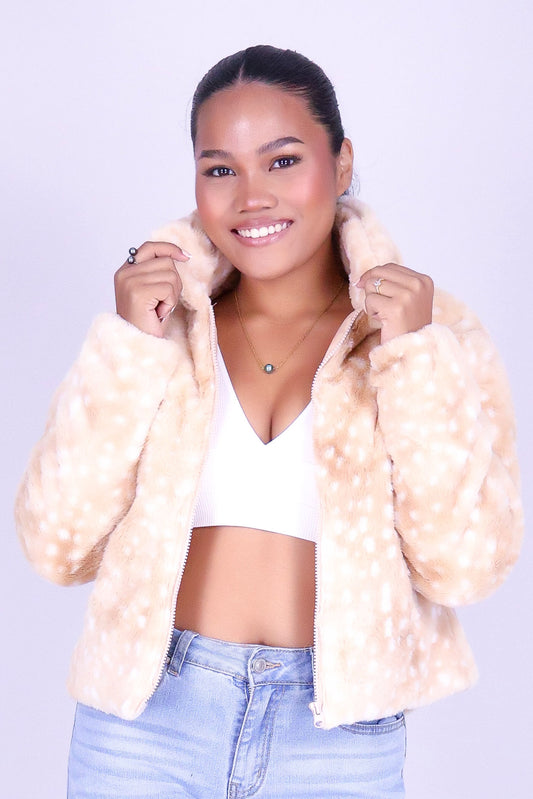 JUST FOR SHOW FAUX FUR JACKET