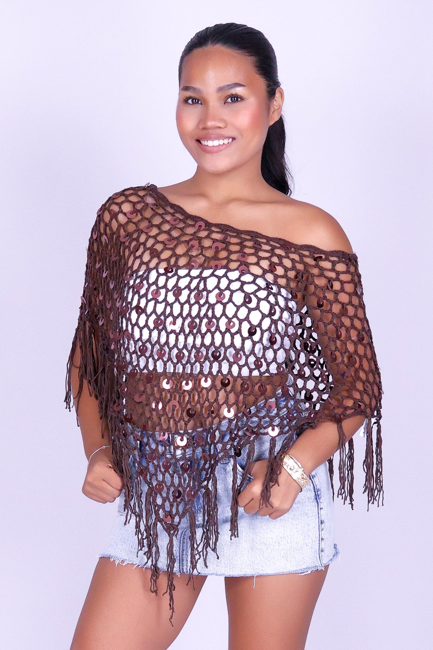 SUNSET GLOW CROCHET PONCHO