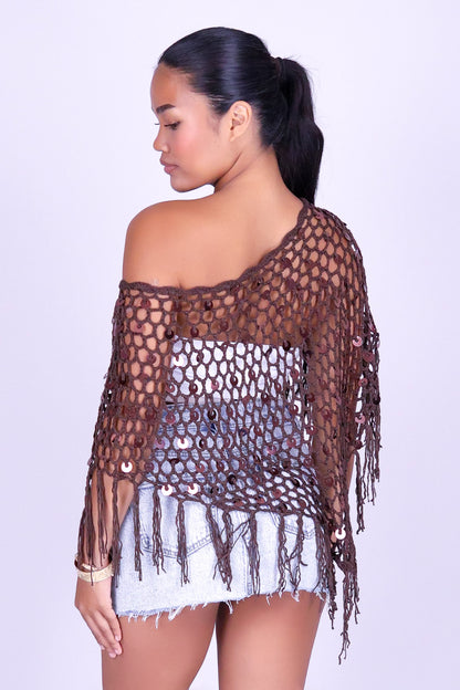 SUNSET GLOW CROCHET PONCHO