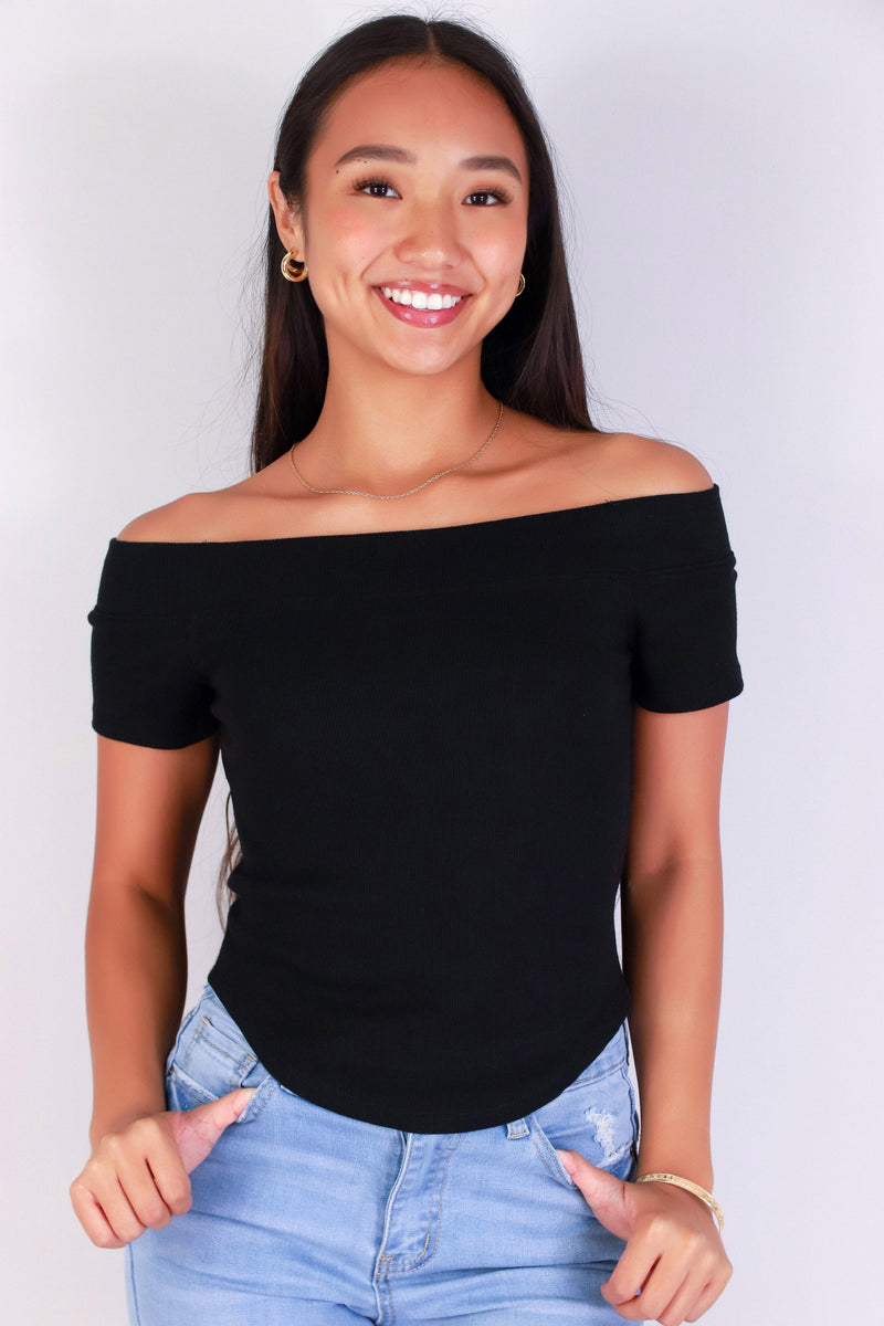 Jeans Warehouse Hawaii - SS CASUAL SOLID - OFF DUTY DIVA OFF SHOULDER TOP | By CRESCITA APPAREL/SHINE I