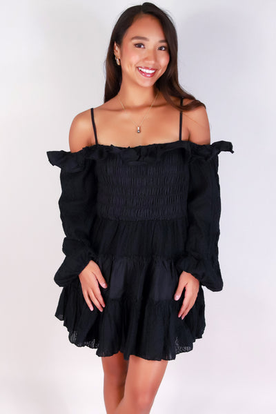 Jeans Warehouse Hawaii - SLEEVE LONG SOLID DRESSES - PLAYFULLY YOURS BABYDOLL DRESS | By LUZ MOI INC