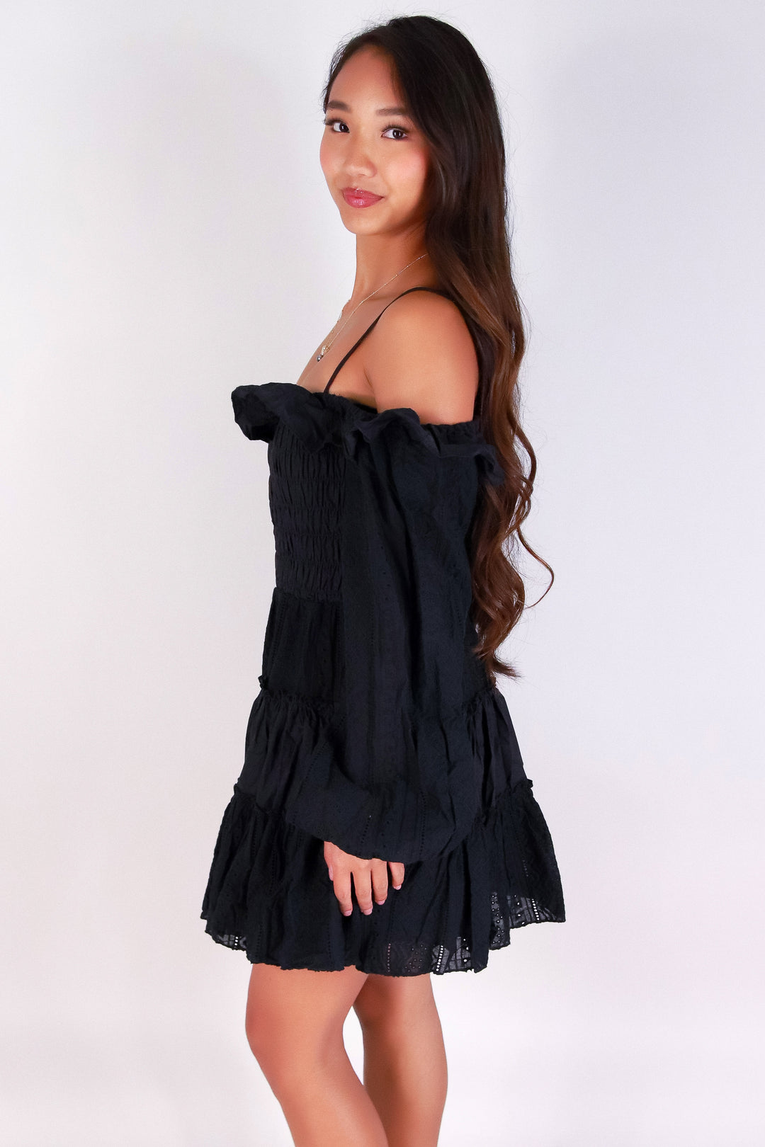 ★overdue flair★ COTTON BABY DOLL DRESS_BLACK DRESS - overdue flair