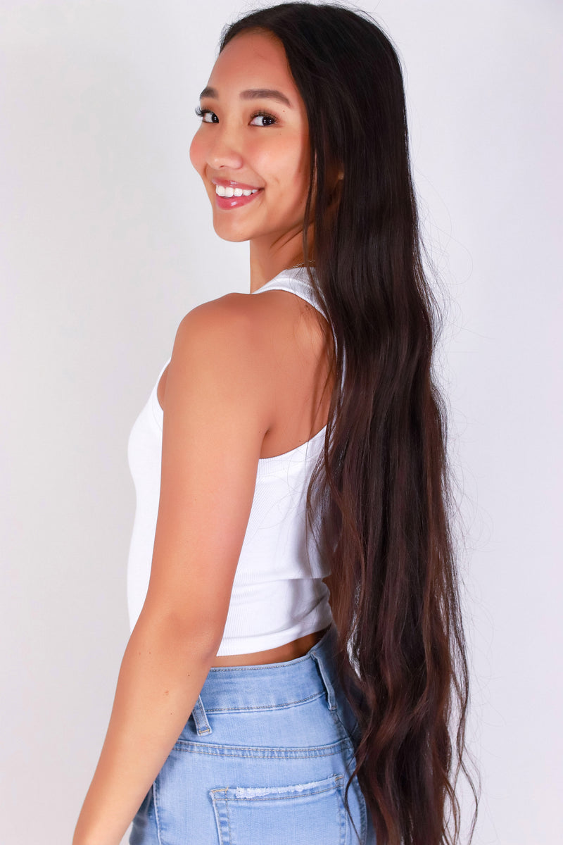 Jeans Warehouse Hawaii - SL CASUAL SOLID - TANK YOU NEXT TOP | By CRESCITA APPAREL/SHINE I