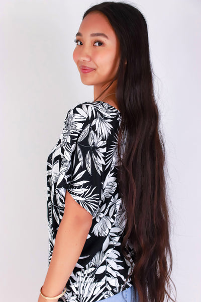 Jeans Warehouse Hawaii - SS PRINT - LEAF ME LOVELY DOLMAN TOP | By PAPERMOON/ B_ENVIED