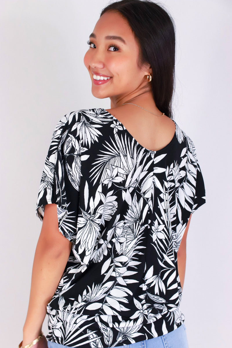 Jeans Warehouse Hawaii - SS PRINT - LEAF ME LOVELY DOLMAN TOP | By PAPERMOON/ B_ENVIED