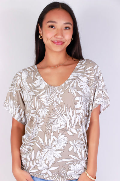 Jeans Warehouse Hawaii - SS PRINT - LEAF ME LOVELY DOLMAN TOP | By PAPERMOON/ B_ENVIED