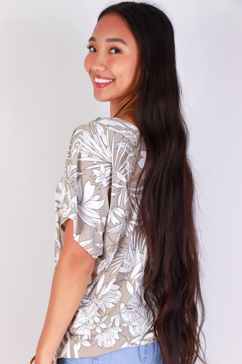 Jeans Warehouse Hawaii - SS PRINT - LEAF ME LOVELY DOLMAN TOP | By PAPERMOON/ B_ENVIED
