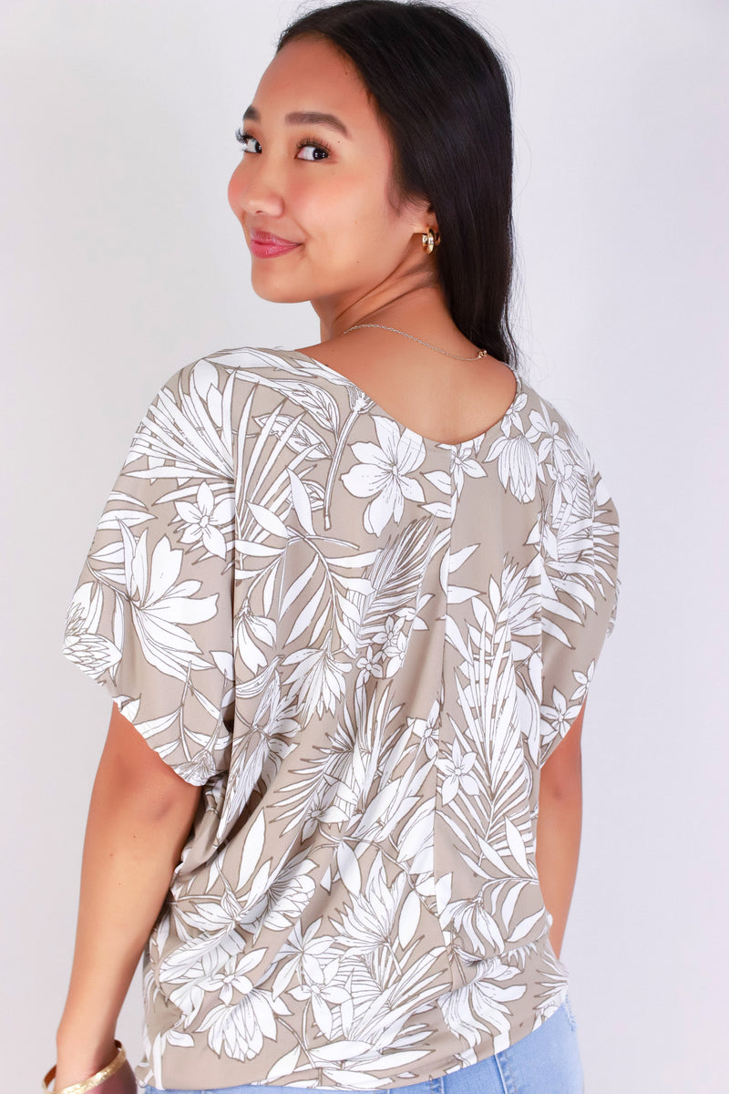 Jeans Warehouse Hawaii - SS PRINT - LEAF ME LOVELY DOLMAN TOP | By PAPERMOON/ B_ENVIED