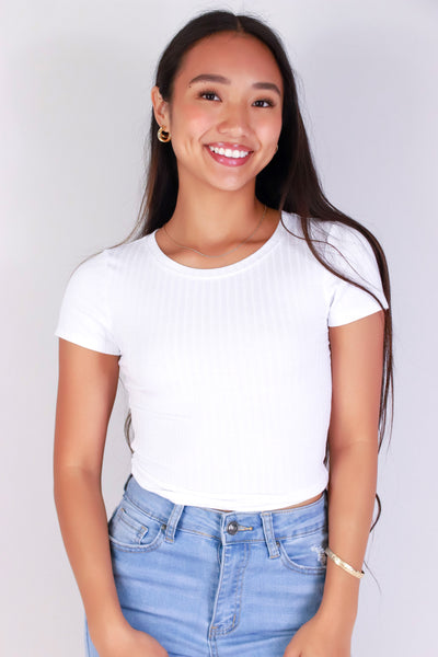 Jeans Warehouse Hawaii - S/S SOLID BASIC - BABE BASIC TEE | By CRESCITA APPAREL/SHINE I