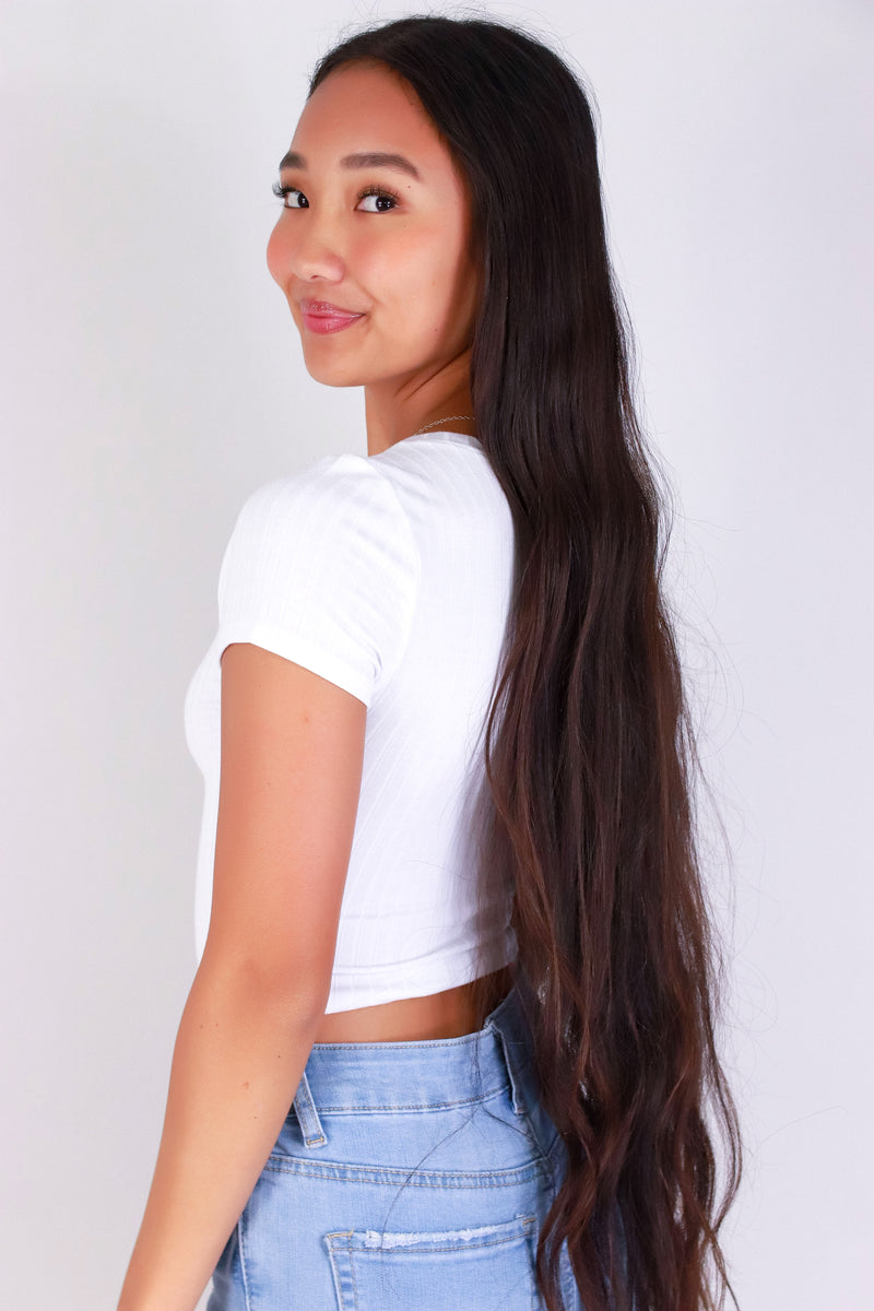 Jeans Warehouse Hawaii - S/S SOLID BASIC - BABE BASIC TEE | By CRESCITA APPAREL/SHINE I