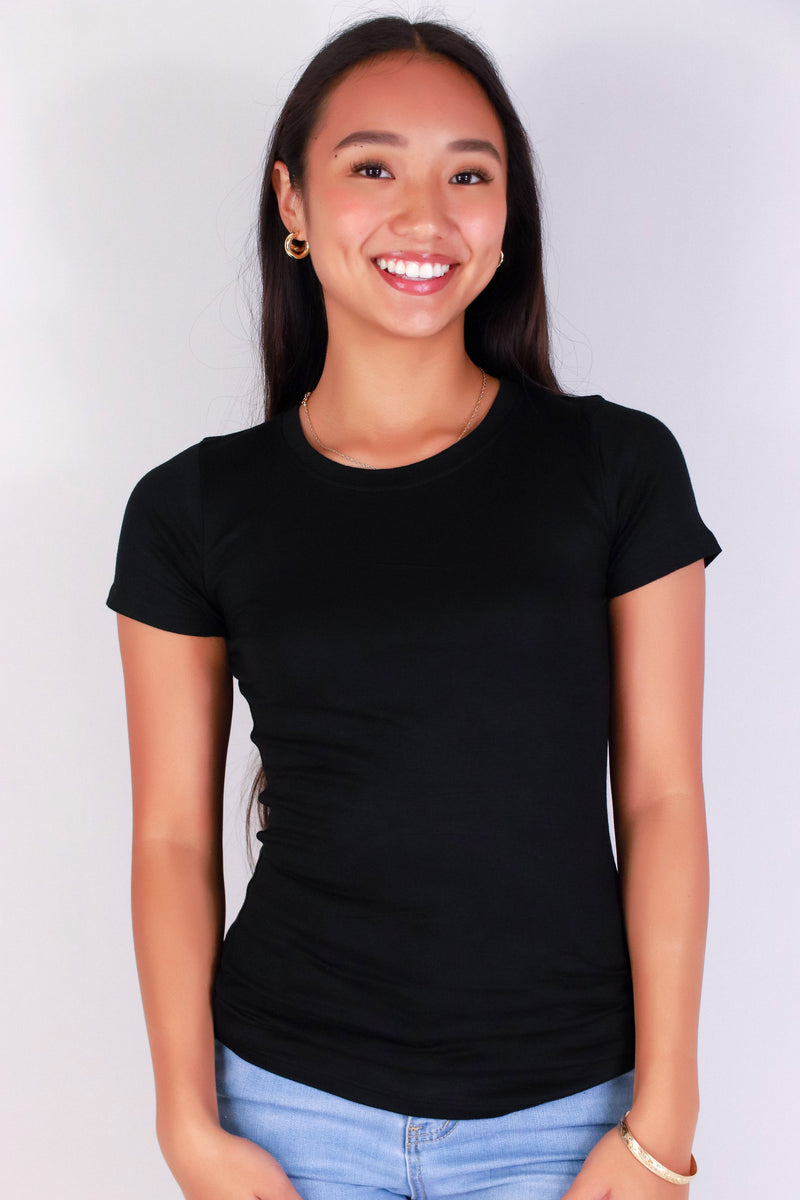 Jeans Warehouse Hawaii - S/S SOLID BASIC - BARE BASIC TEE | By CRESCITA APPAREL/SHINE I