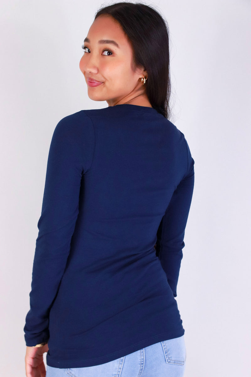 Jeans Warehouse Hawaii - L/S SOLID BASIC - THE FINEST LONG SLEEVE TOP | By CRESCITA APPAREL/SHINE I