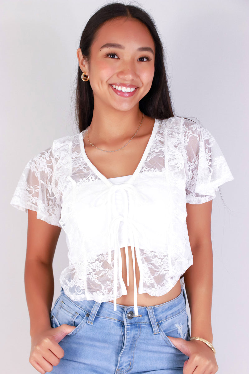 Jeans Warehouse Hawaii - SS CASUAL SOLID - LACE OBSESSION TOP | By PAPERMOON/ B_ENVIED