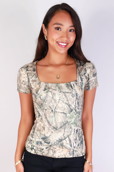 Jeans Warehouse Hawaii - SL PRINT - SWEET IN HUNTING CAMO TOP | By PAPERMOON/ B_ENVIED