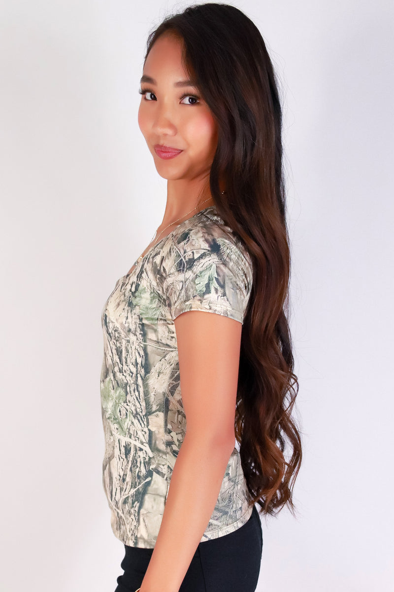 Jeans Warehouse Hawaii - SL PRINT - SWEET IN HUNTING CAMO TOP | By PAPERMOON/ B_ENVIED