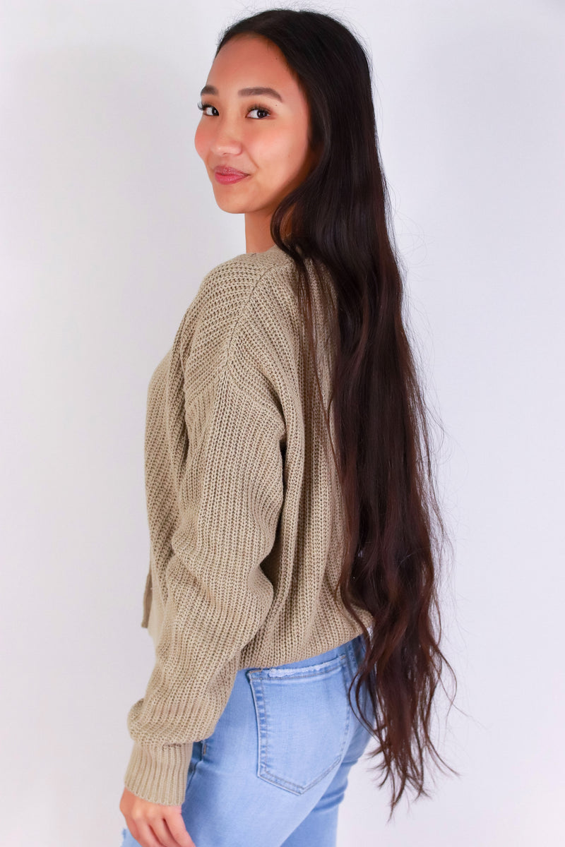 Jeans Warehouse Hawaii - SOLID LONG SLV CARDIGANS - WAKE ME UP SWEATER | By AMBIANCE APPAREL
