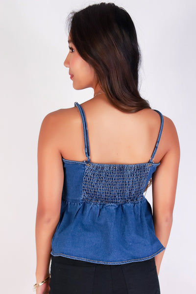 Jeans Warehouse Hawaii - TANK SOLID WOVEN CASUAL TOPS - BOWS & BLUES TOP | By PAPERMOON/ B_ENVIED