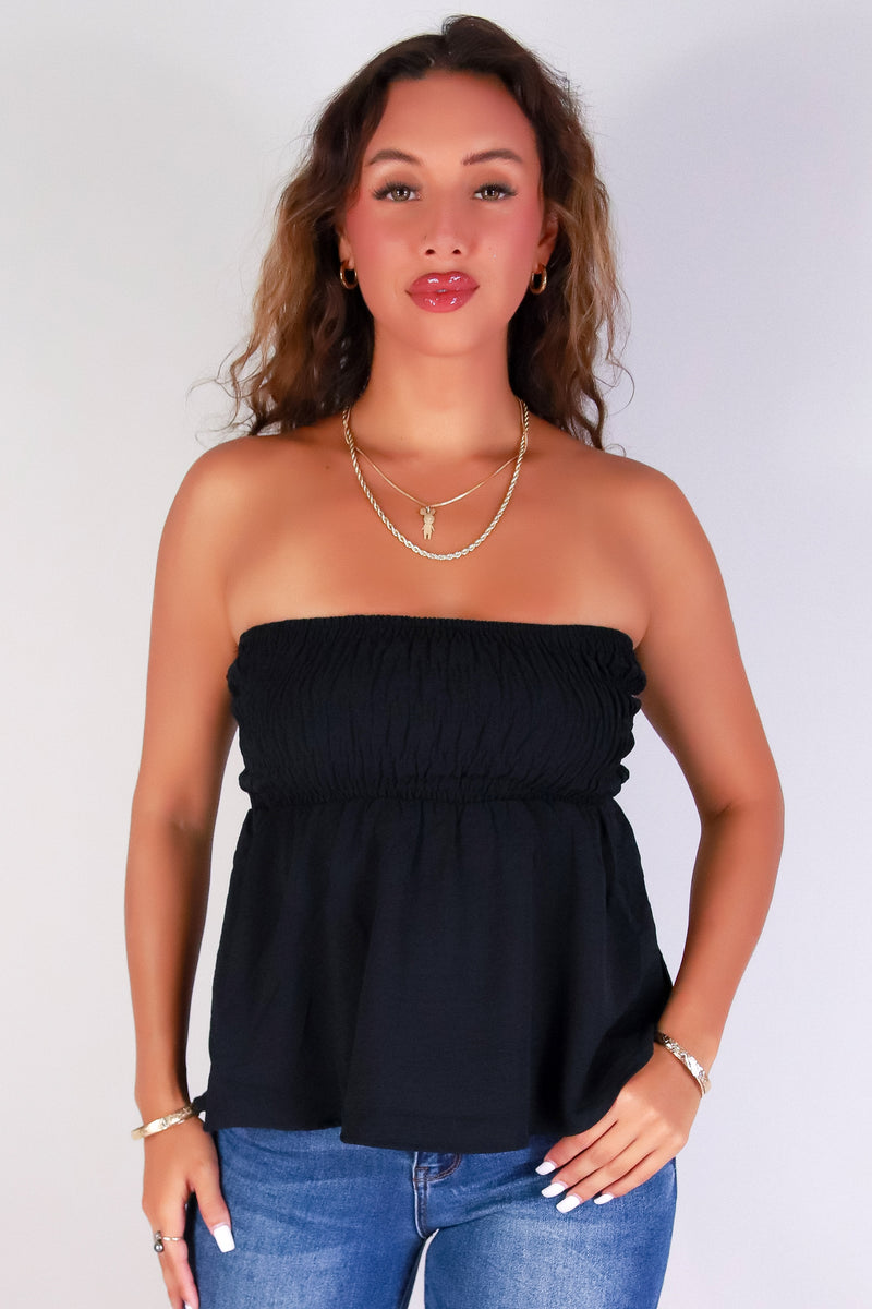 Jeans Warehouse Hawaii - TANK SOLID WOVEN DRESSY TOPS - SIMPLY SMOCKED TUBE TOP | By TIMING