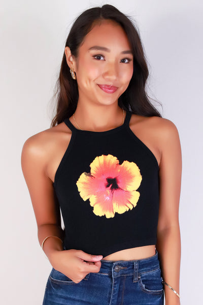 Jeans Warehouse Hawaii - TANK/TUBE SCREENS - HIBISCUS CROP TOP | By ANWND