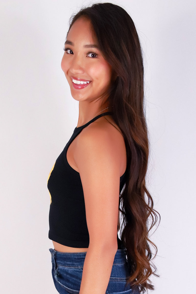 Jeans Warehouse Hawaii - TANK/TUBE SCREENS - HIBISCUS CROP TOP | By ANWND