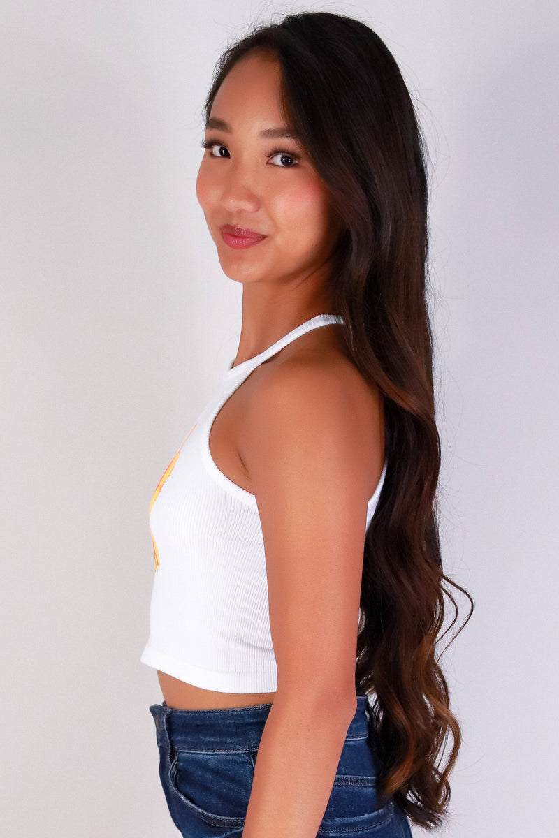 Jeans Warehouse Hawaii - TANK/TUBE SCREENS - HIBISCUS CROP TOP | By ANWND