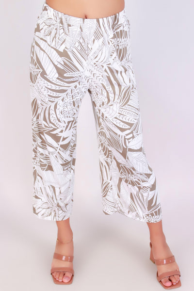 Jeans Warehouse Hawaii - SOLID KNIT CAPRI'S - TROPIC TWIST CAPRI PANTS | By PAPERMOON/ B_ENVIED