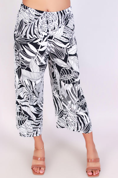 Jeans Warehouse Hawaii - SOLID KNIT CAPRI'S - TROPIC TWIST CAPRI PANTS | By PAPERMOON/ B_ENVIED