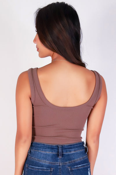 Jeans Warehouse Hawaii - SL CASUAL SOLID - SCOOP ME UP CROP TANK | By ANWND