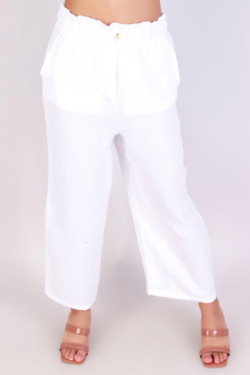 Jeans Warehouse Hawaii - SOLID WOVEN CAPRI&