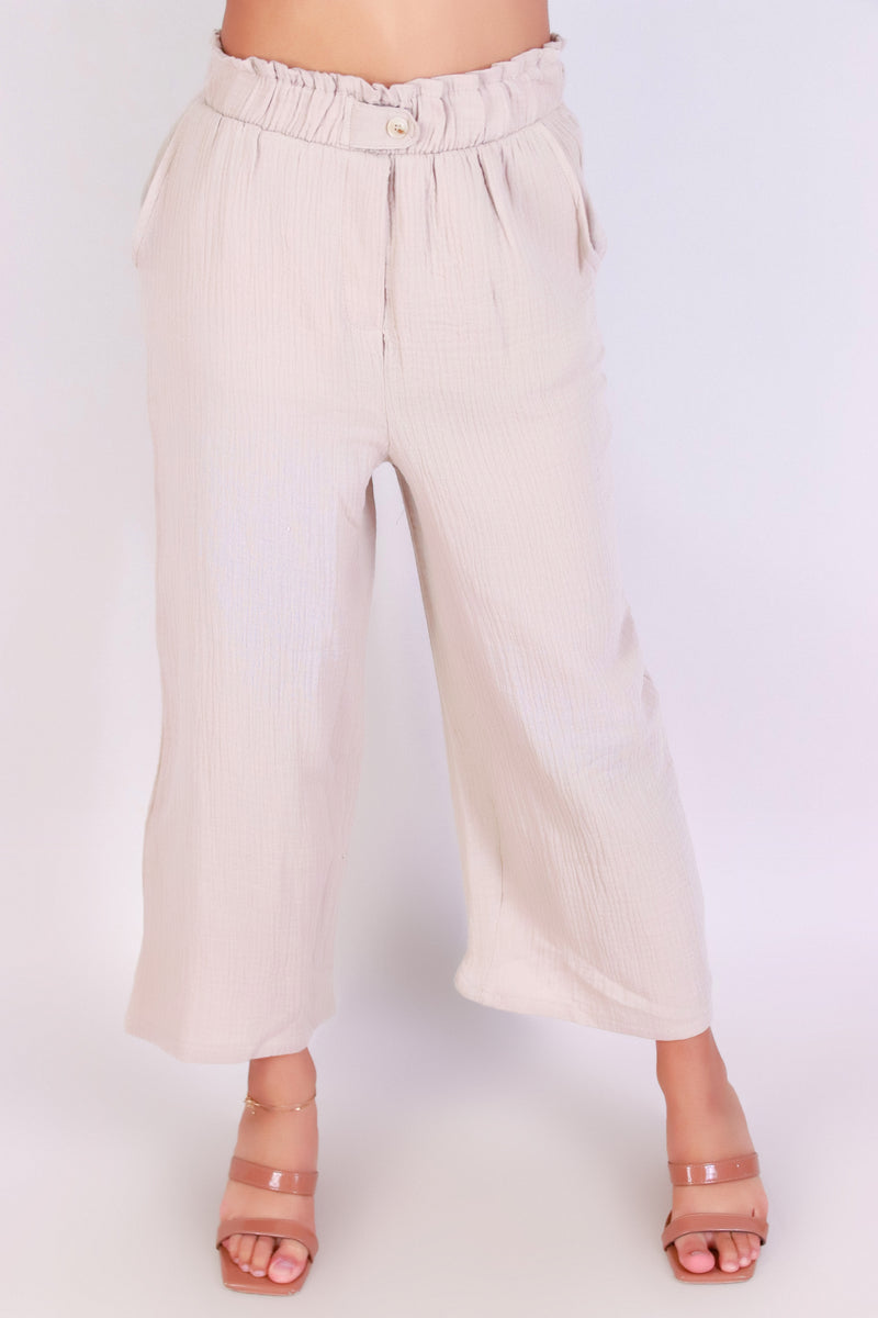 Jeans Warehouse Hawaii - SOLID WOVEN CAPRI&