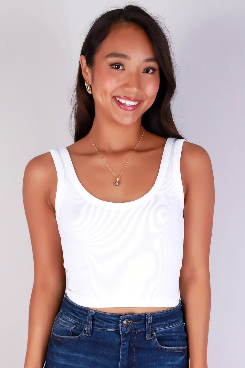 Jeans Warehouse Hawaii - SL CASUAL SOLID - SCOOP ME UP CROP TANK | By ANWND