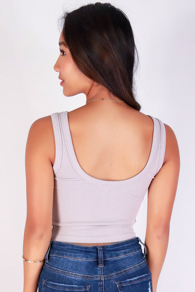Jeans Warehouse Hawaii - SL CASUAL SOLID - SCOOP ME UP CROP TANK | By ANWND