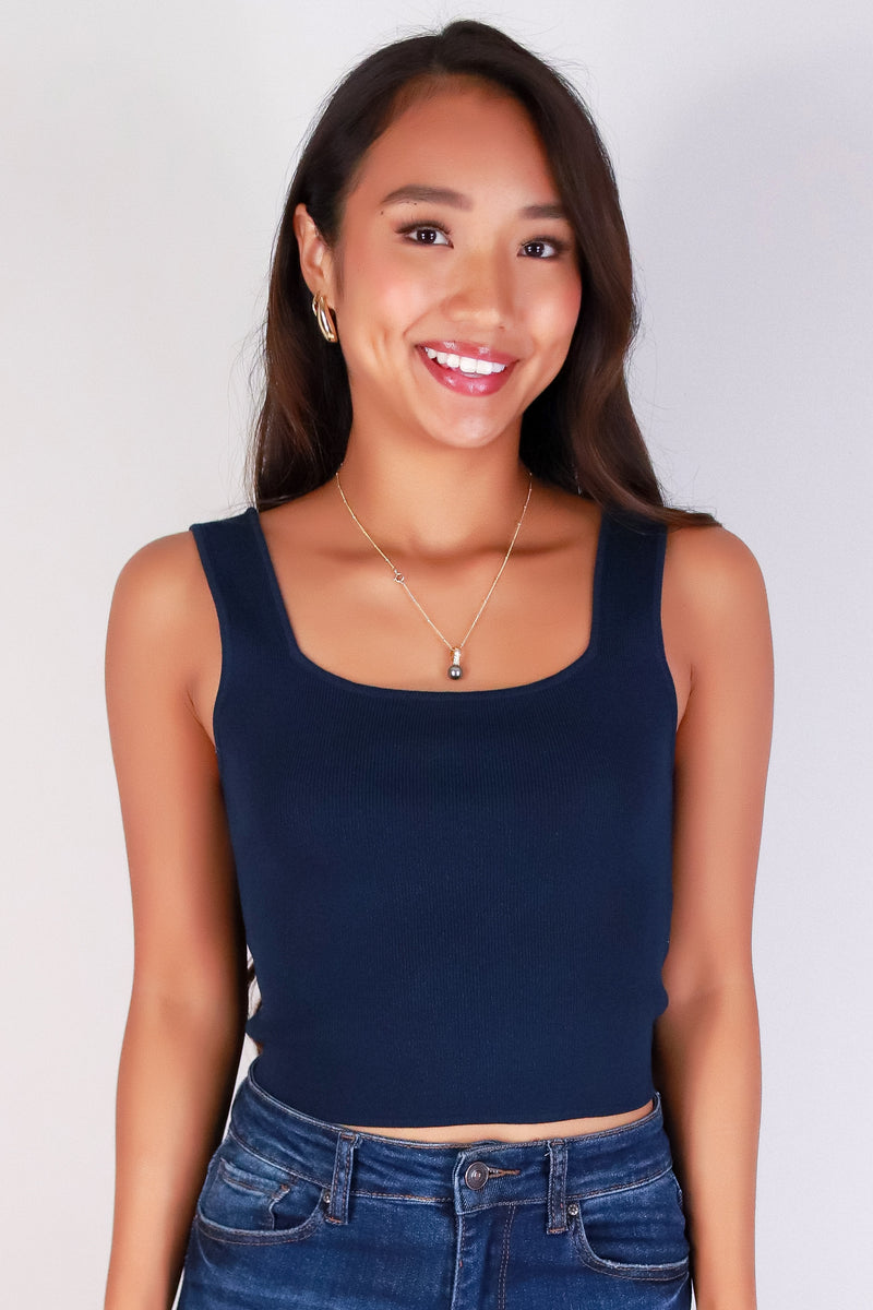 Jeans Warehouse Hawaii - SOLID TANKS/ TUBES - STRAIGHT TO STYLE CROP SWEATER TANK | By MINE FASHION