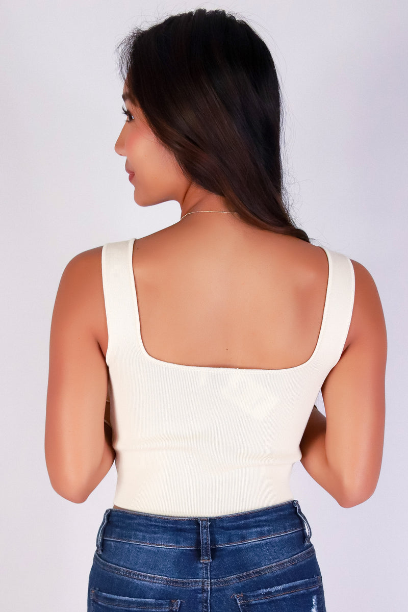 Jeans Warehouse Hawaii - SOLID TANKS/ TUBES - STRAIGHT TO STYLE CROP SWEATER TANK | By MINE FASHION