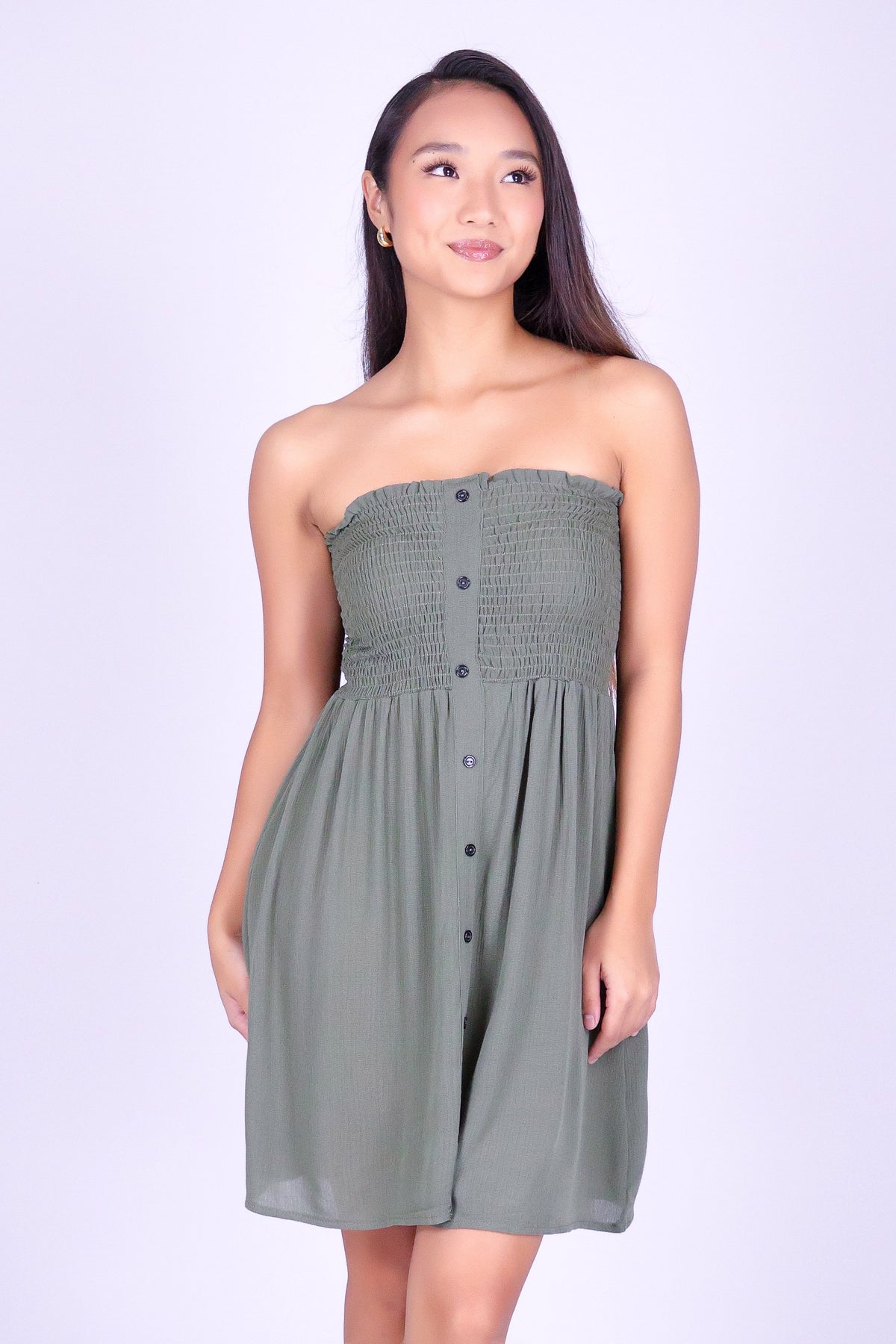LUCKY ME SMOCKED TUBE  BABYDOLL DRESS
