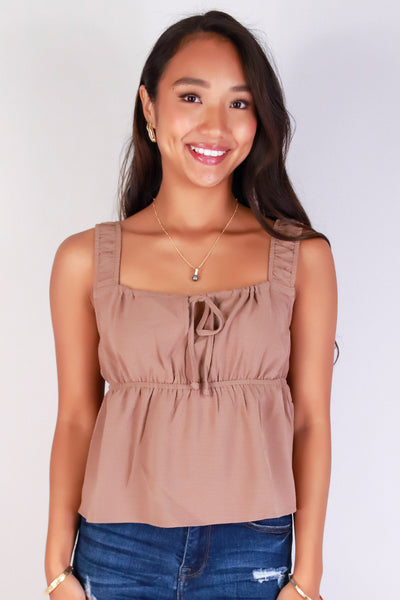 Jeans Warehouse Hawaii - TANK SOLID WOVEN DRESSY TOPS - PRETTY WITH PURPOSE TOP | By TIMING
