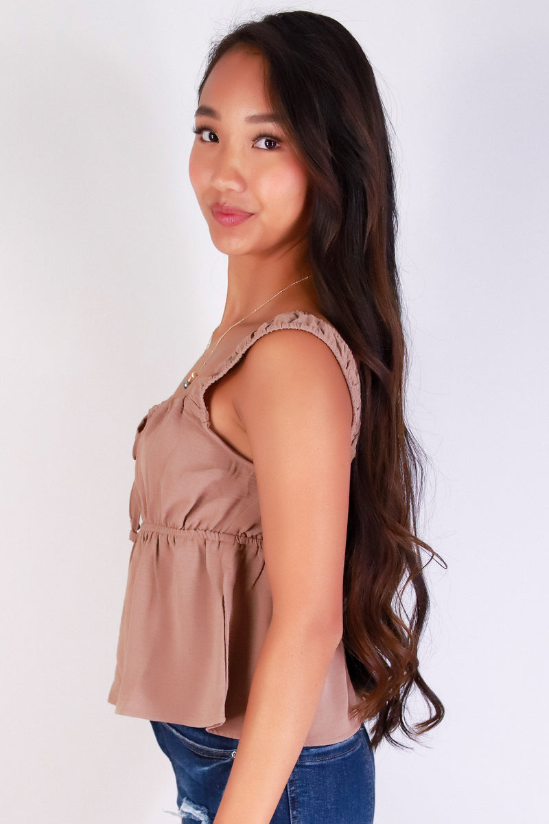 Jeans Warehouse Hawaii - TANK SOLID WOVEN DRESSY TOPS - PRETTY WITH PURPOSE TOP | By TIMING
