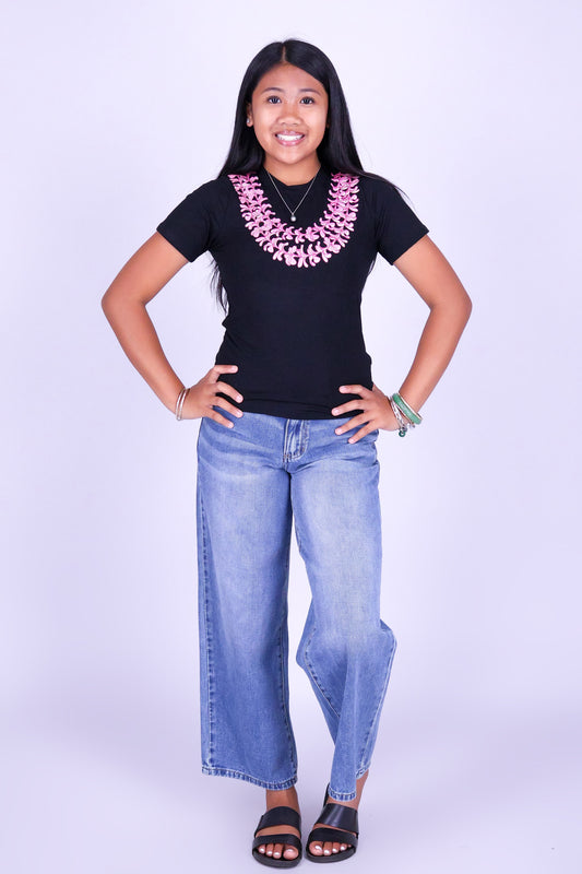 2 STRAND PLUMERIA LEI TEE | KIDS SIZE 2-16