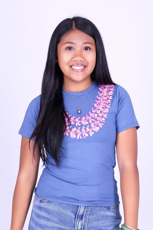 2 STRAND PLUMERIA LEI TEE | KIDS SIZE 2-16
