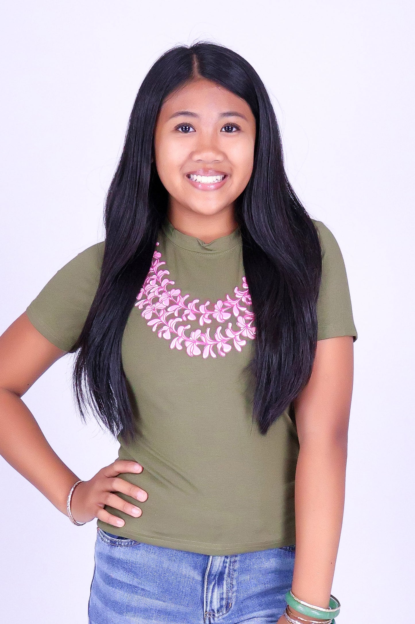 2 STRAND PLUMERIA LEI TEE | KIDS SIZE 2-16