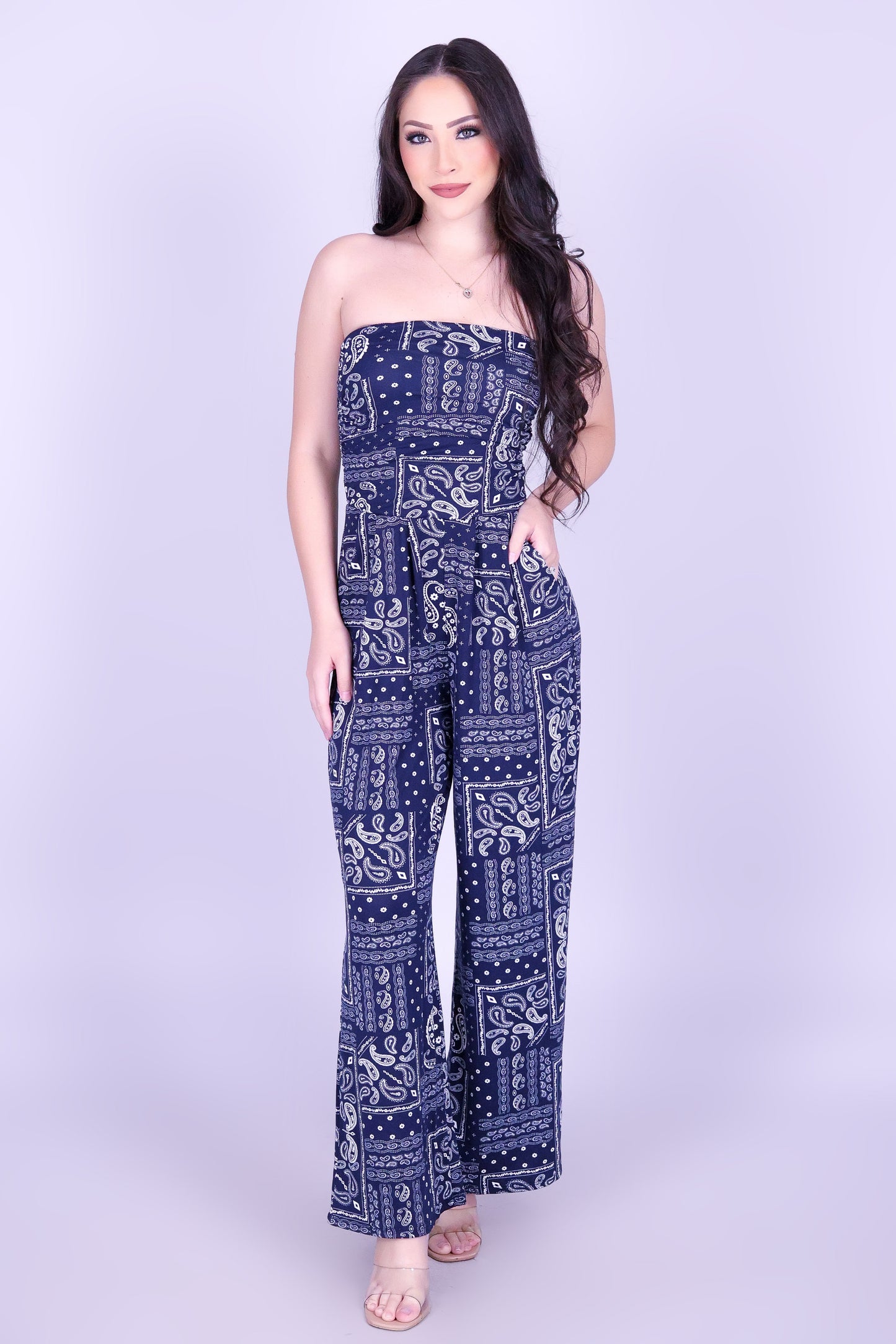 PAISLEY NIGHTS TUBE JUMPSUIT