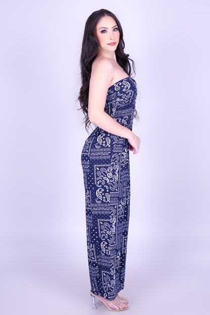 PAISLEY NIGHTS TUBE JUMPSUIT