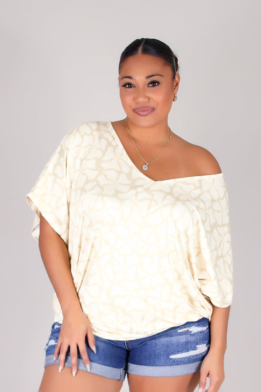 WAVY HIBISCUS DOLMAN TOP